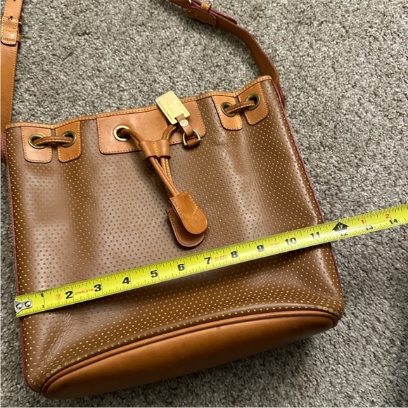 Dooney & Bourke Brown & Tan Vintage Leather Shoulder Bag with Gold Accents - Picture 7 of 7